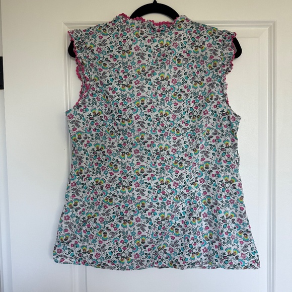 Boden Laurie Tassel Tie Sleeveless Cotton Blouse in Ivory Exotic Garden US 10 - Picture 7 of 7